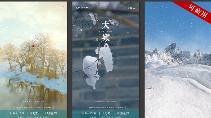 【原创拍摄可商用】大寒大雪节气 AE模板