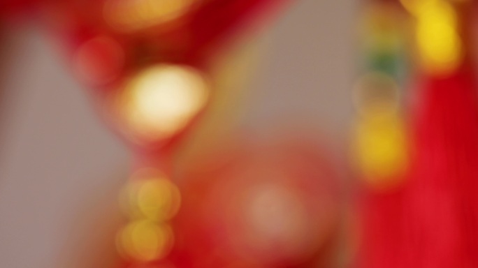 中国红传统复古挂件装饰品虚焦空镜