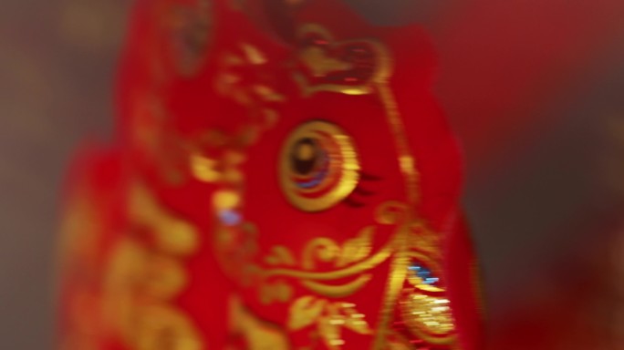 中国春节双鱼传统挂饰局部特写