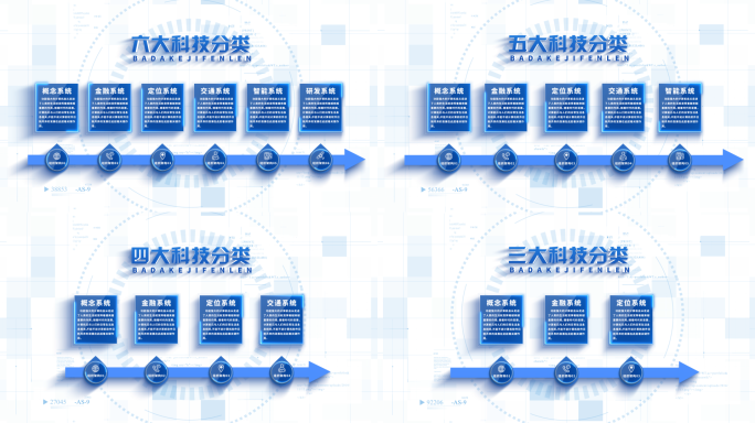 蓝色组织架构流程ae模板