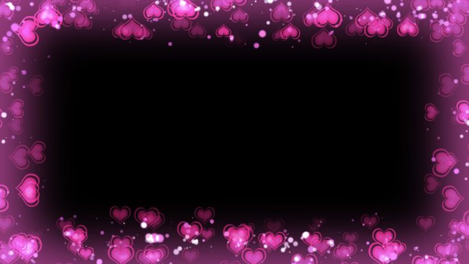 浪漫粉色爱心视频框-循环带通道