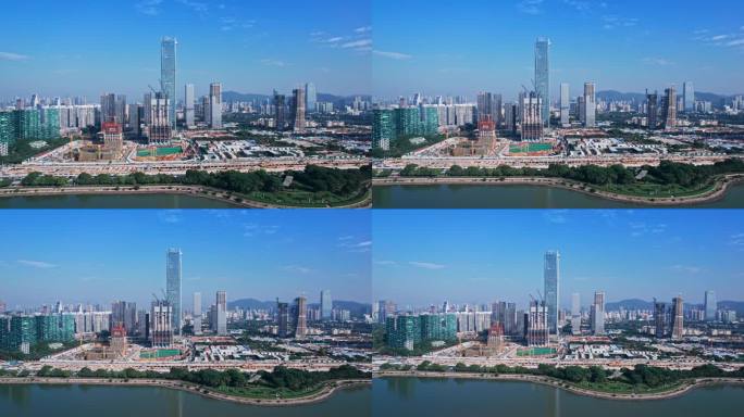 航拍深圳湾超级总部建设进展