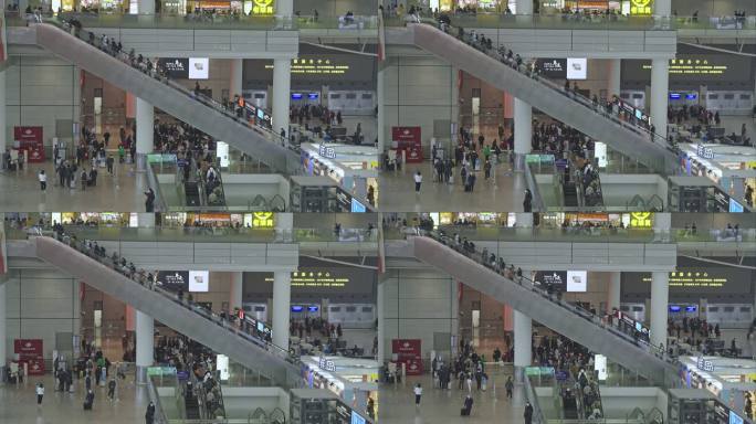 2023年春运上海虹桥火车站密集人流