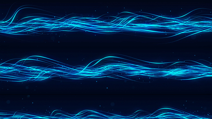 蓝色科技感粒子线条流动8k