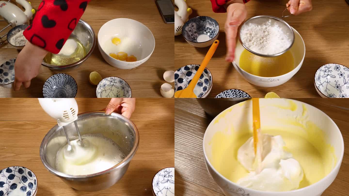 做蛋糕打蛋搅拌烤箱烘焙进程全程展示