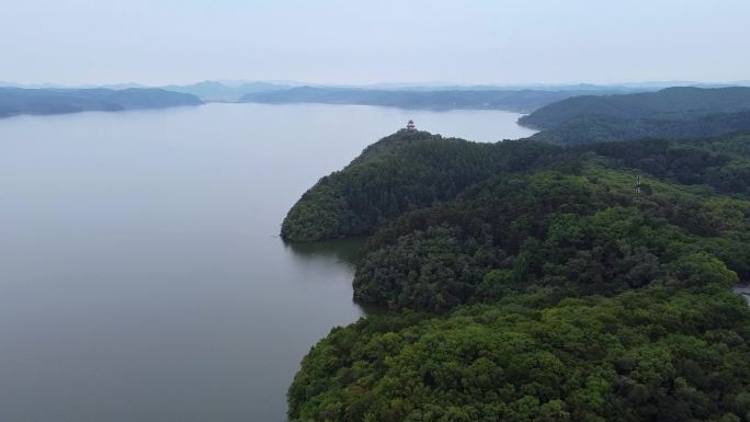 航拍素材.抚顺大伙房水库萨尔浒景区