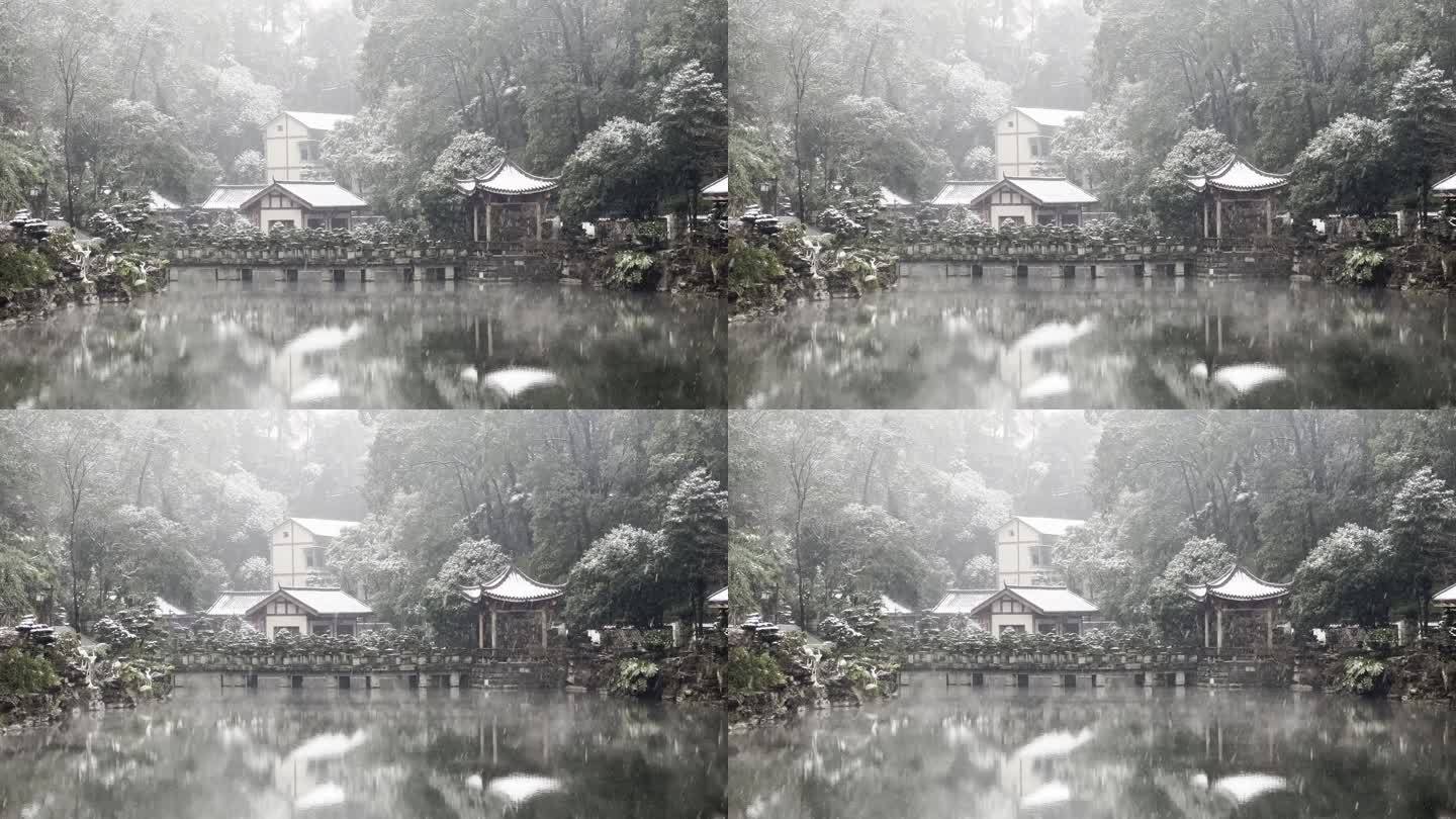 重庆冬天下雪公园