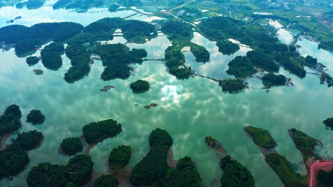 重庆大足龙水湖景区航拍