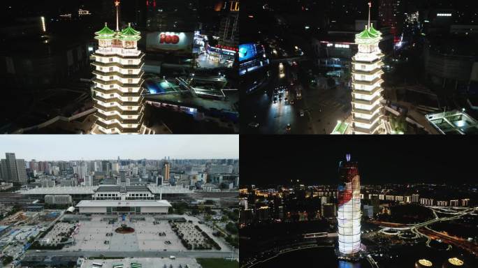 河南郑州城市地标建筑多镜头4K