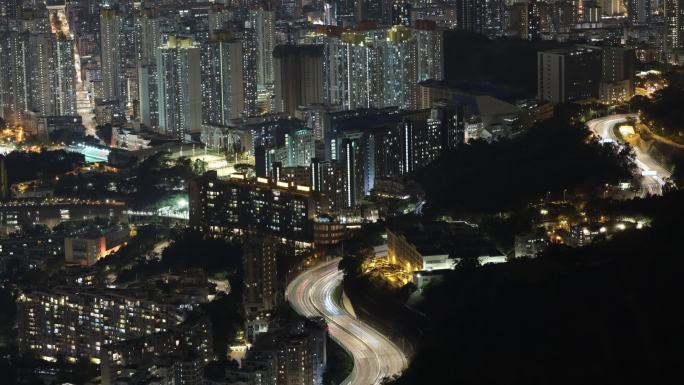 香港半山车流与城市延时