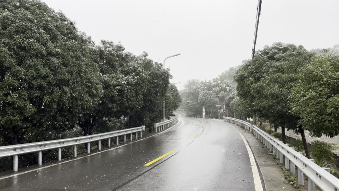 重庆冬天下雪公路