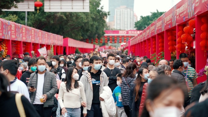 新年集市买年货过春节喜庆年味素材