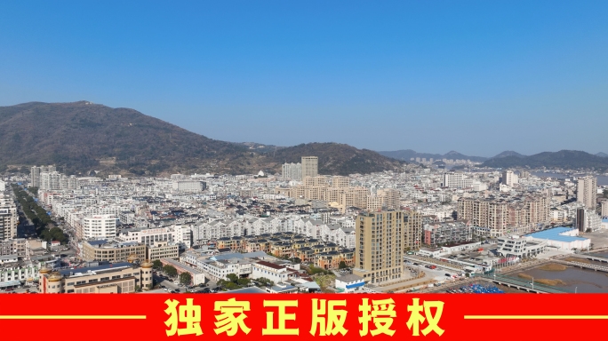 4k延时航拍象山石浦镇城市风光