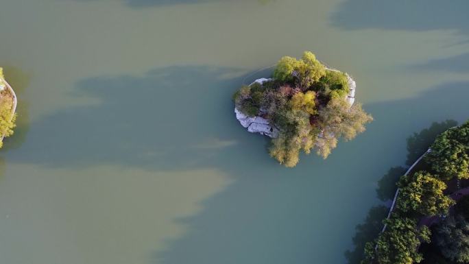 航拍素材.邢台达活泉公园美景