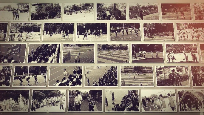 复古干净简洁照片展示照片墙多图片汇聚