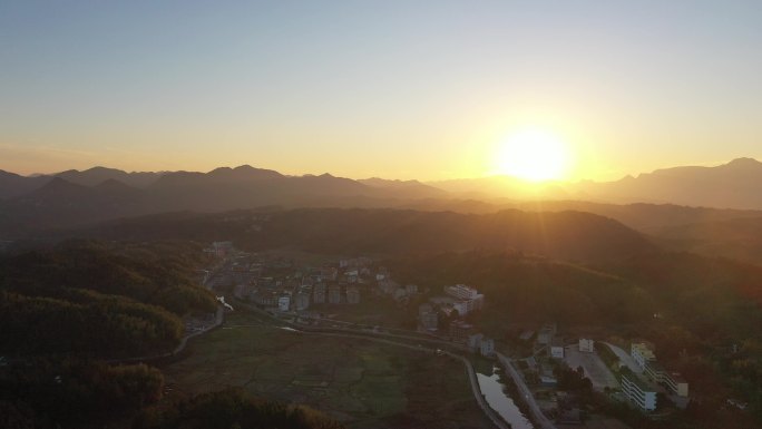 大山大河 如诗如画 日出 乡村 城镇