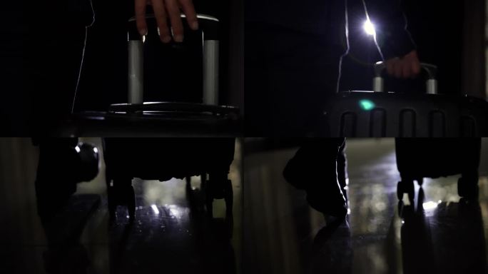 拖行李箱回家手拉行李箱回家过年出行旅游走