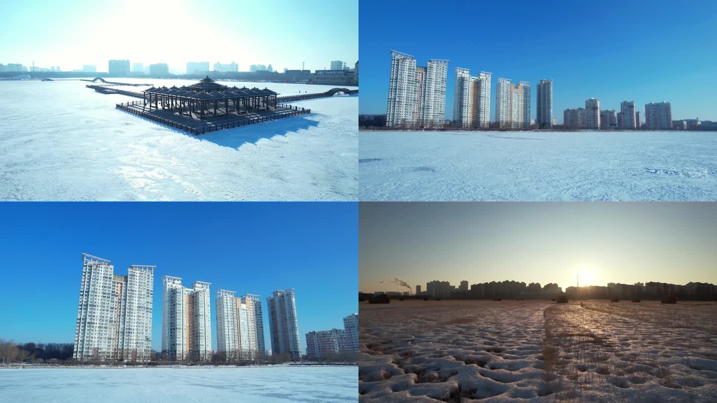 大庆冬季航拍 4K