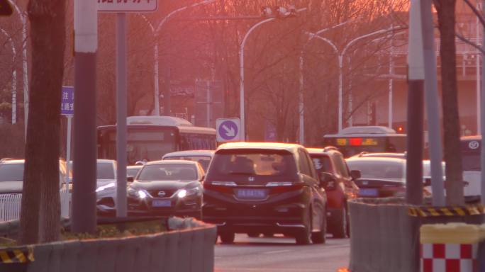 人生百态城市日出打工人生活市井冬天街景