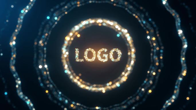 LOGO粒子汇聚银河宇宙科技粒子线条星云