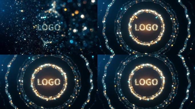 LOGO粒子汇聚银河宇宙科技粒子线条星云