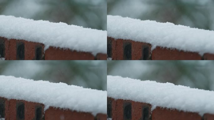 下雪慢镜头白雪皑皑4K实拍空镜