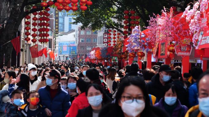 广州北京路过年人流