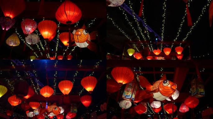 春节过年彩灯节日气氛