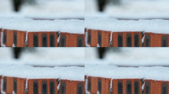 下雪积雪慢镜头4K实拍空镜