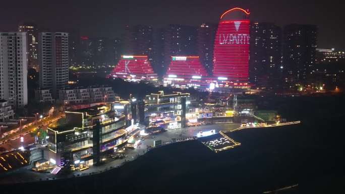 泸州城市夜景主要商圈部分航拍4K30F