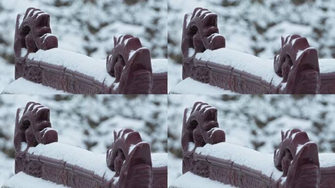 下雪慢镜头升格4K实拍空镜