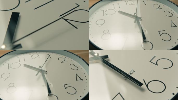 钟表时钟特写慢镜头4K实拍空镜