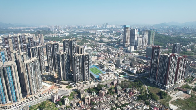 【正版素材】深圳坪山区中心区大全景