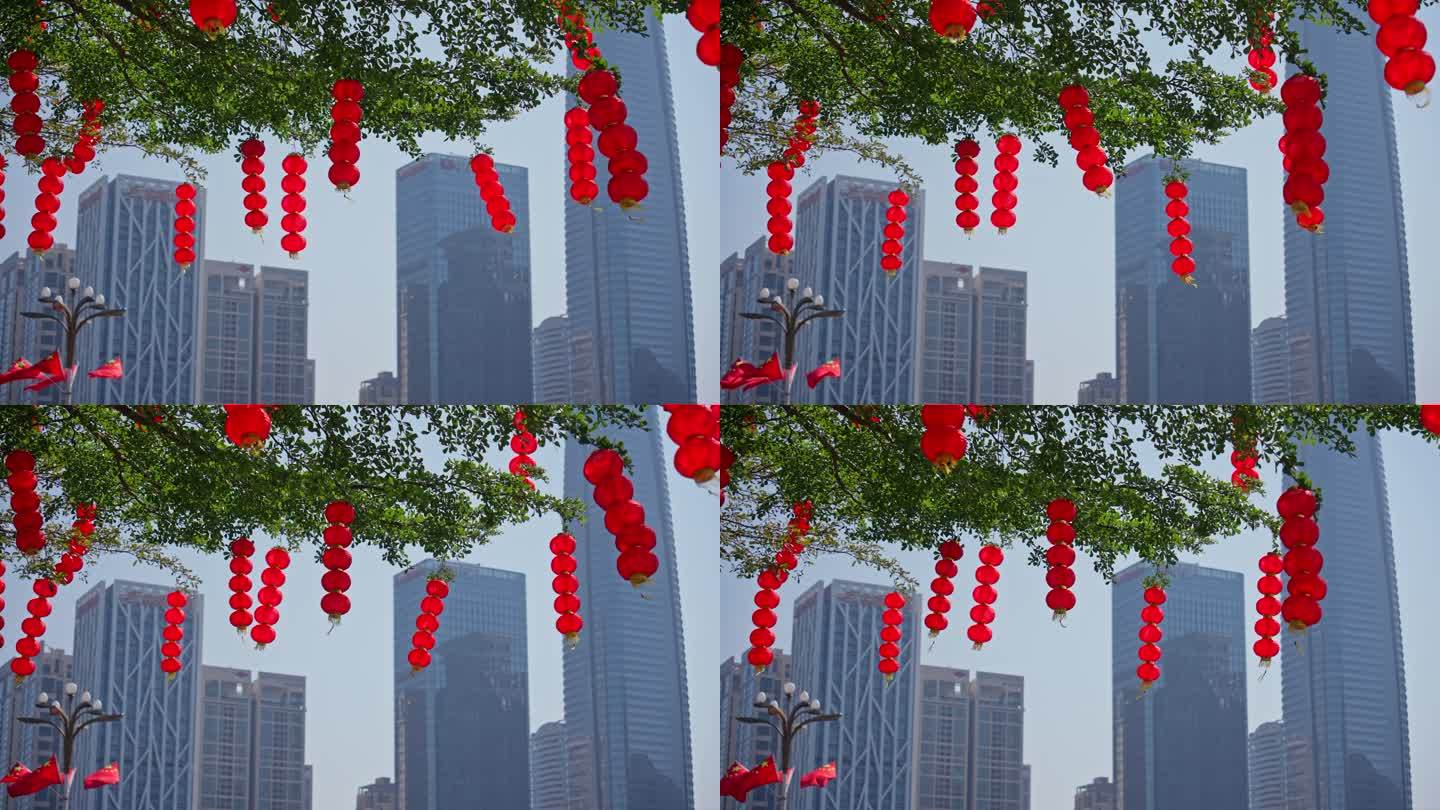 4K正版-城市新年春节装饰节日气氛11