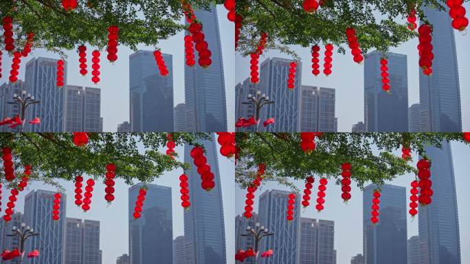 4K正版-城市新年春节装饰节日气氛11