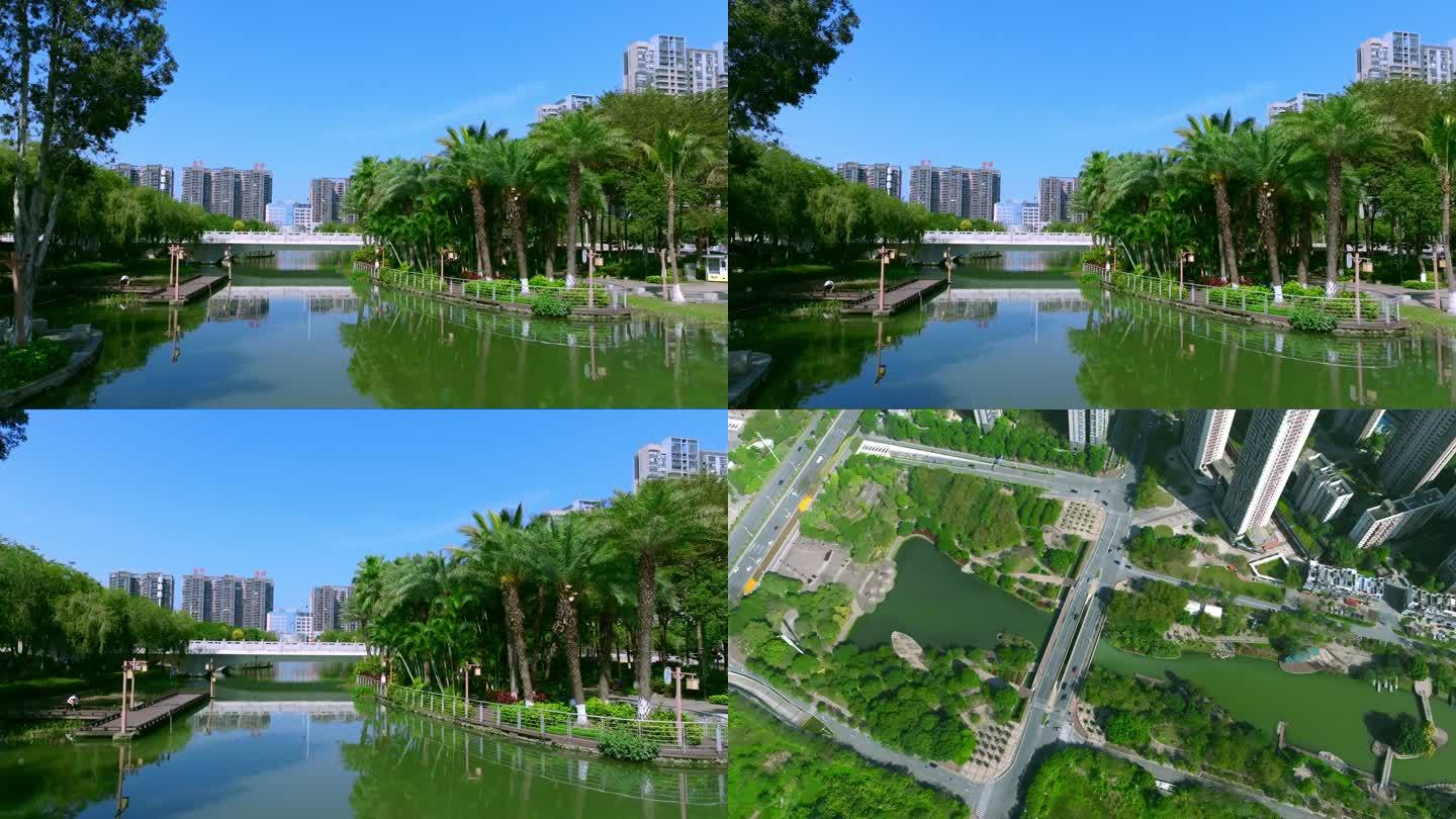 佛山顺德陈村公园航拍