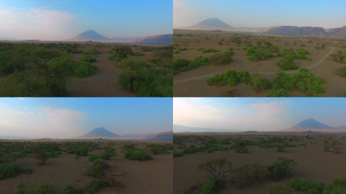 非洲伦盖伊火山航拍 东非大裂谷火山