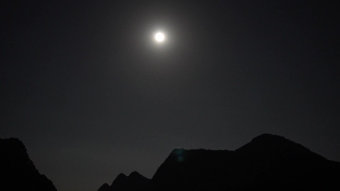 夜晚星空月亮延时和大月亮