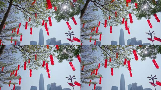 4K正版-城市新年春节装饰节日气氛08