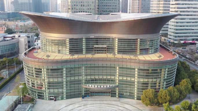 4K原素材-航拍上海跨国采购会展中心