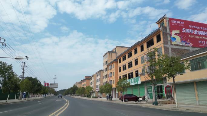 春节回家小县城道路路上风景