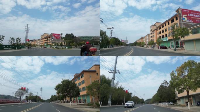 春节回家小县城道路路上风景