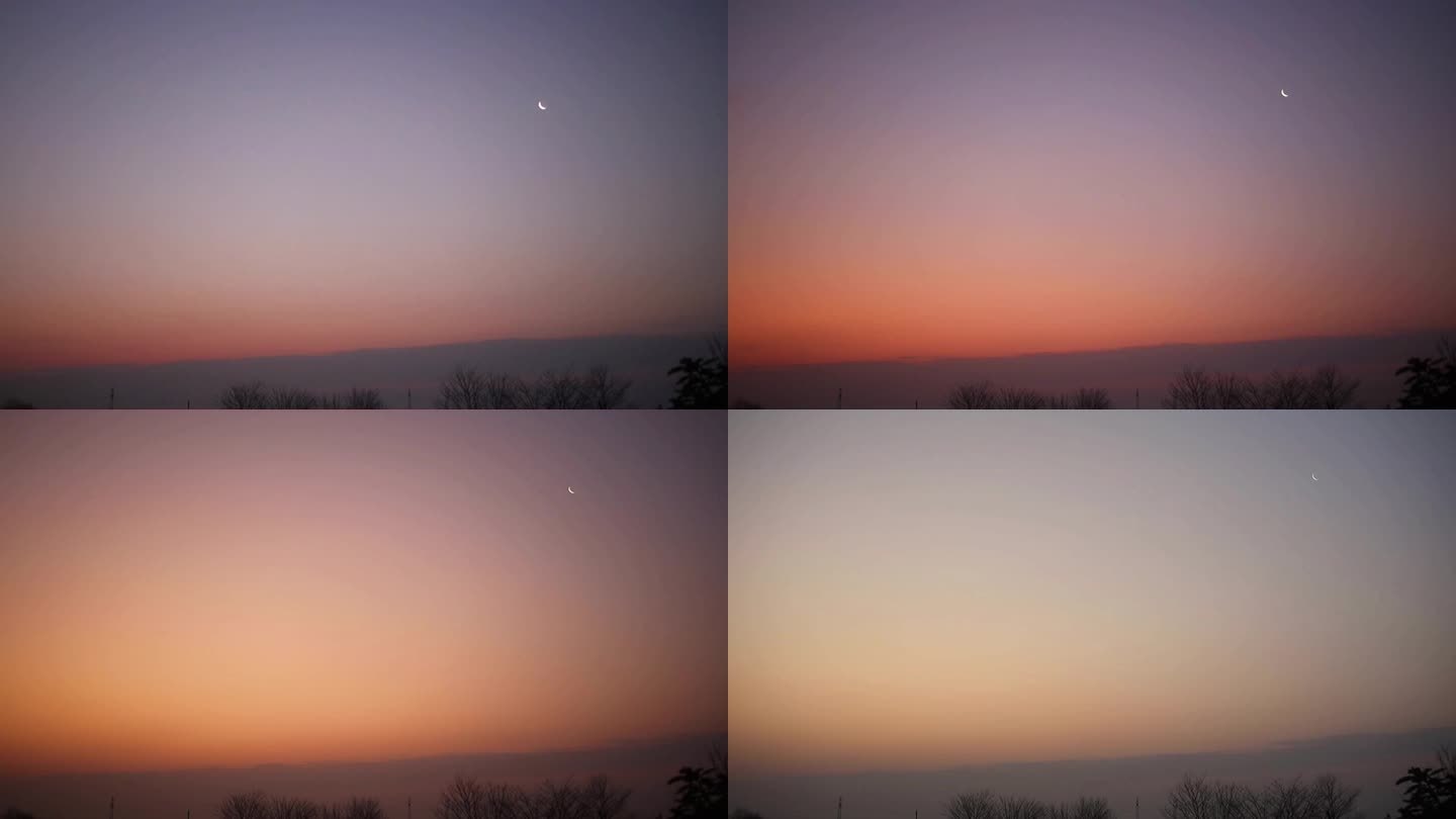 黎明前后的弦月