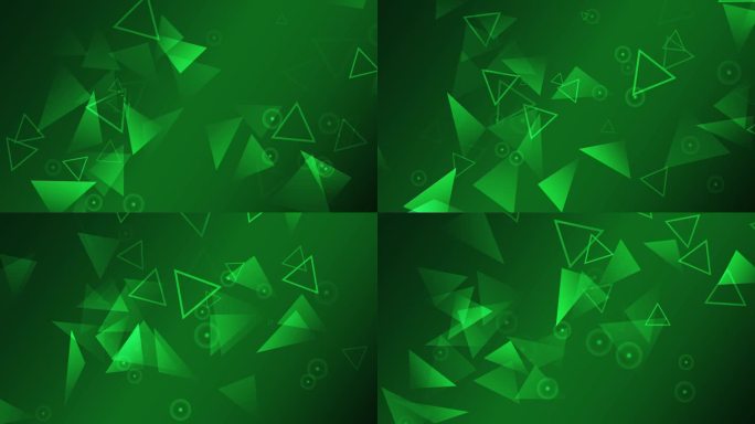 绿色抽象三角粒子空间动态背景