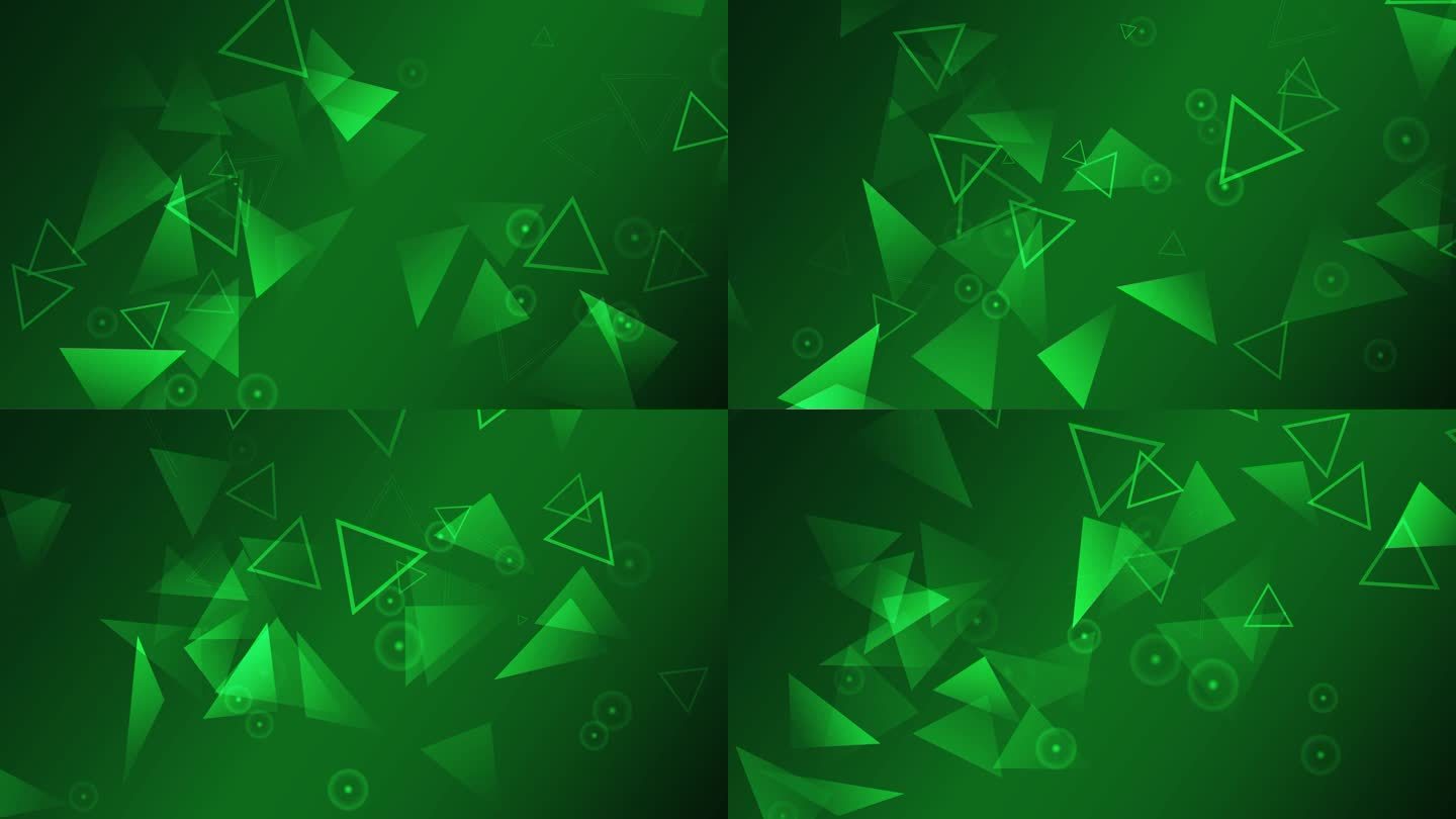 绿色抽象三角粒子空间动态背景