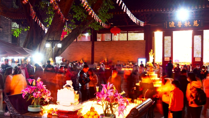 大佛寺庙祈福还愿点灯供灯延时