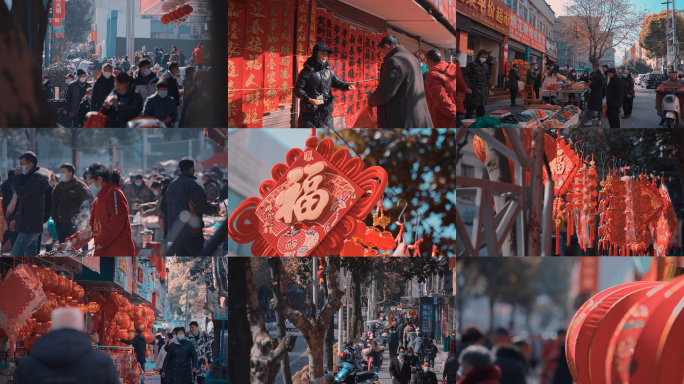 龙年春节回家过年街上人流年味氛围