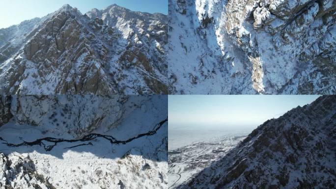 商用：4K大景航拍贺兰山雪景