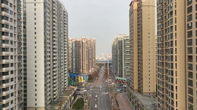 航拍襄阳襄州区城市建筑风光