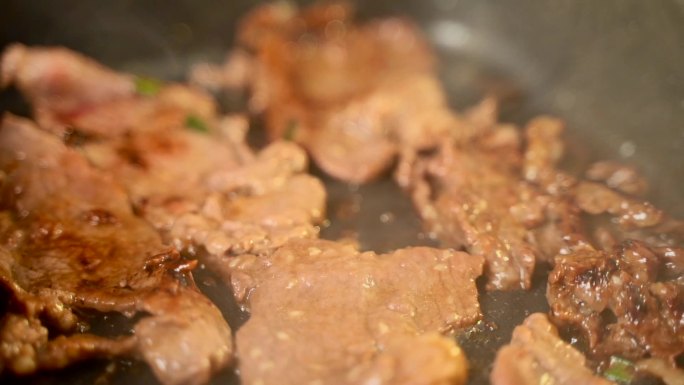 美食韩式烤肉慢动作